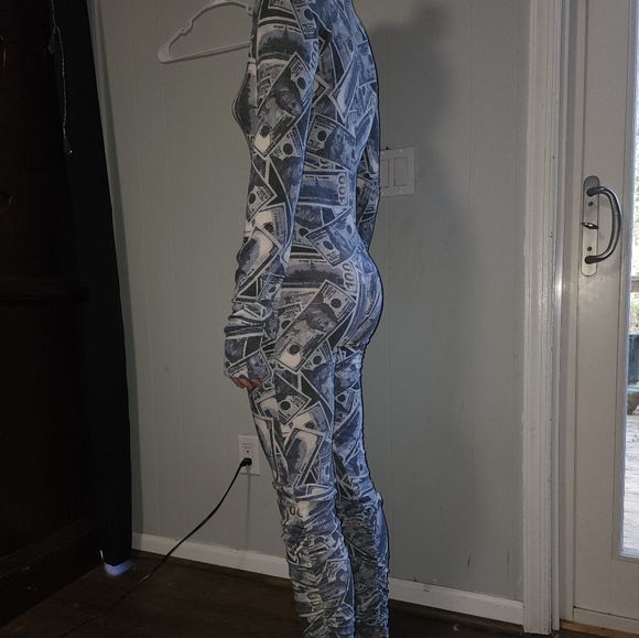 NWT Dolls Kill $100 Bill's Yall ! Sexy Make It Rain Jumpsuit . - Picture 6 of 9